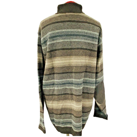 Eddie Bauer Heritage Pullover Sweater Mens XL Tall Brown Stripes Lambswool Blend - Picture 5 of 8